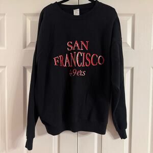 Vintage Hanes Men’s San Francisco 49ers Crewneck Sweatshirt Pullover Black Sz XL